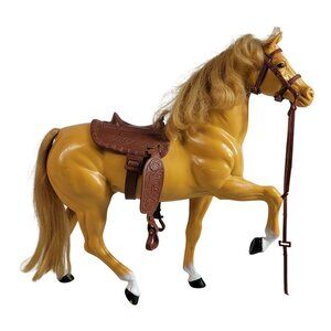 Mattel Barbie Horse Dallas Golden Palomino Saddle Bridle Stirrups Vintage 1980